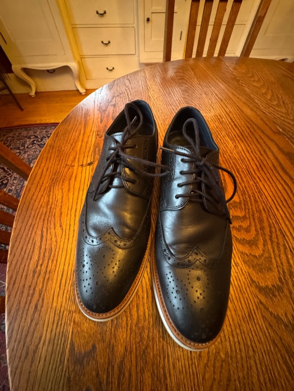 Jos. A. Bank Black Leather Wingtip Oxfords